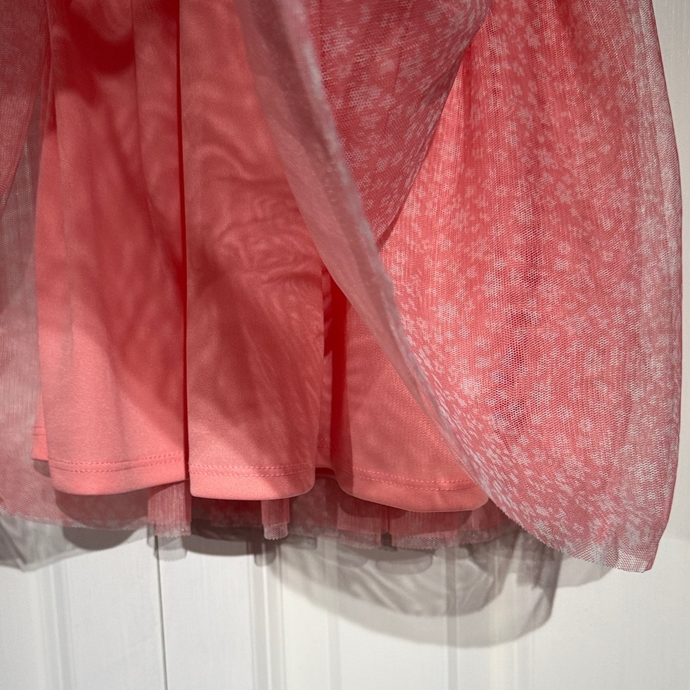 Girls white and Blue Striped Kids Casual Dress with pink tulle bottom 3T - Picture 3 of 7